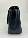 Classic Mini Square Flap in Navy Lambskin GHW