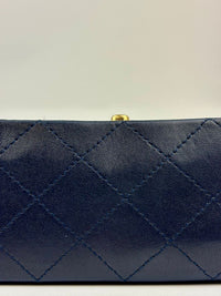 Classic Mini Square Flap in Navy Lambskin GHW