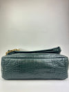 Monaco Medium Chain in Green Croc-Embossed Shoulder Bag