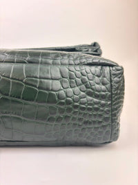 Monaco Medium Chain in Green Croc-Embossed Shoulder Bag