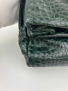 Monaco Medium Chain in Green Croc-Embossed Shoulder Bag