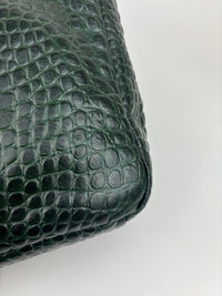 Monaco Medium Chain in Green Croc-Embossed Shoulder Bag