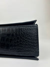 Crush Medium Chain Bag in Black Croc Embossed