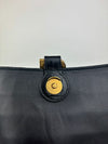 Crush Medium Chain Bag in Black Croc Embossed