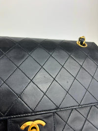 Vintage Medium Double Flap in Black Matelasse Lambskin 24K GHW