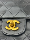 Vintage Medium Double Flap in Black Matelasse Lambskin 24K GHW