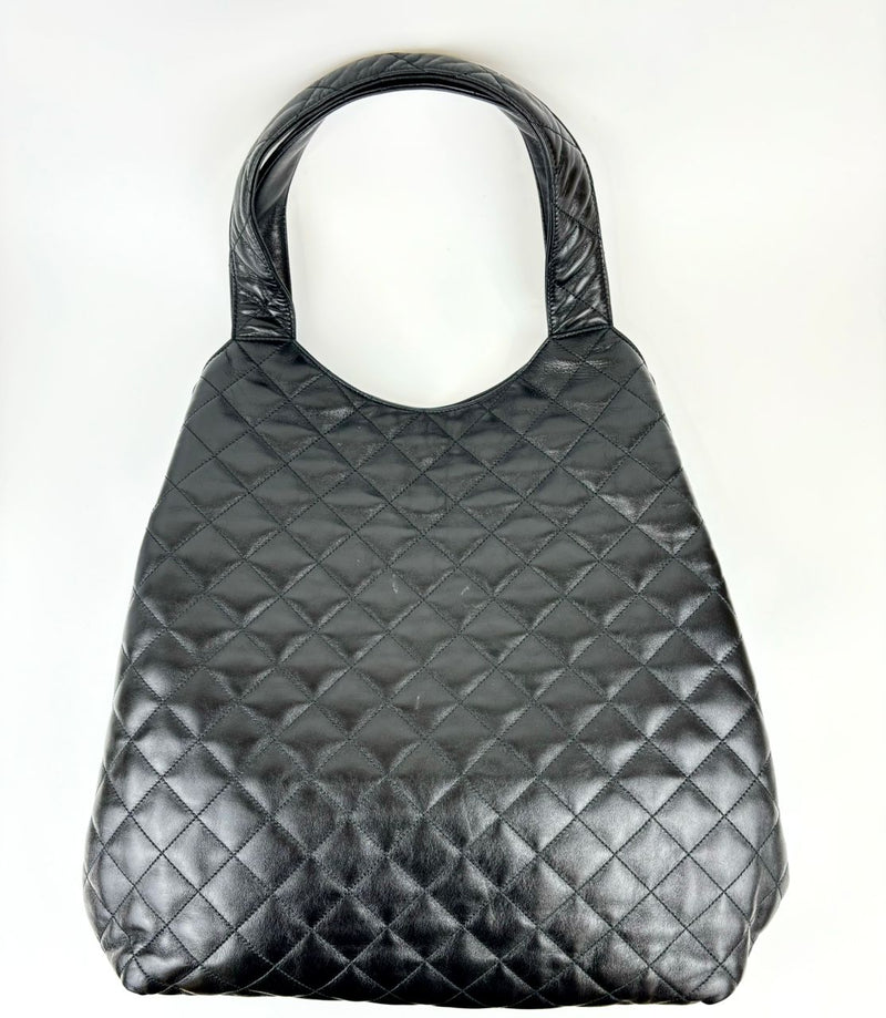 Icare Maxi Shopping Bag in Black Quilted Lambskin