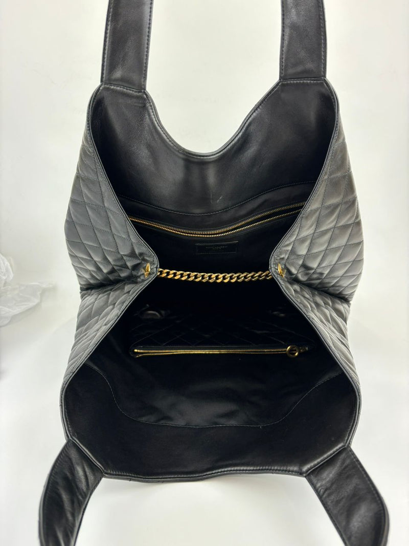 Icare Maxi Shopping Bag in Black Quilted Lambskin