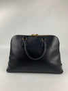 Black Saffiano Vernice Leather Large Promenade Bag