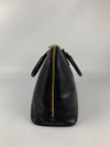 Black Saffiano Vernice Leather Large Promenade Bag