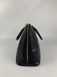 Black Saffiano Vernice Leather Large Promenade Bag