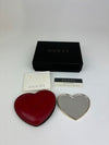 Compact Cosmetic Mirror in Red GG Guccissima Heart Sleeve