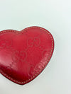 Compact Cosmetic Mirror in Red GG Guccissima Heart Sleeve