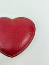 Compact Cosmetic Mirror in Red GG Guccissima Heart Sleeve