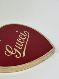 Compact Cosmetic Mirror in Red GG Guccissima Heart Sleeve