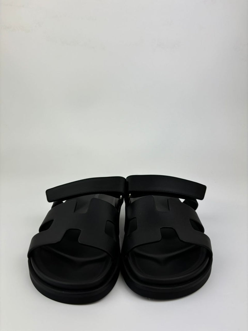 Chypre Noir Calfskin Sandal Femme Size 38.5 (Cash Price in Description)