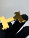 Hermes 24mm H Reversible Belt in Noir Box / Gold Togo GHW