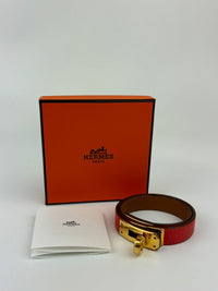 Kelly Double Tour Bracelet in Rose Jaipur Epsom GHW