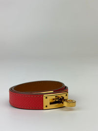 Kelly Double Tour Bracelet in Rose Jaipur Epsom GHW