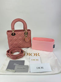 Small ABCDior Pink Cannage Lambskin Bag LGHW