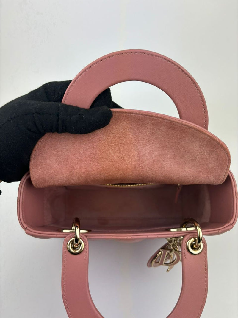 Small ABCDior Pink Cannage Lambskin Bag LGHW