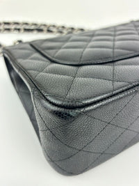 Black Caviar Classic Jumbo Double Flap Bag SHW