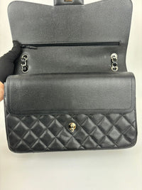 Black Caviar Classic Jumbo Double Flap Bag SHW