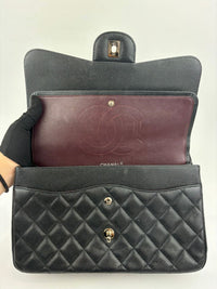 Black Caviar Classic Jumbo Double Flap Bag SHW