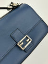 Double Micro Baguette Bag in Black/Roman Blue Flowerland Leather&nbsp;