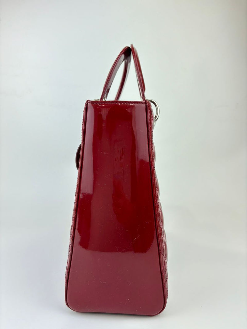 Large Lady Dior in Red Patent SHW