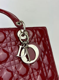 Large Lady Dior in Red Patent SHW