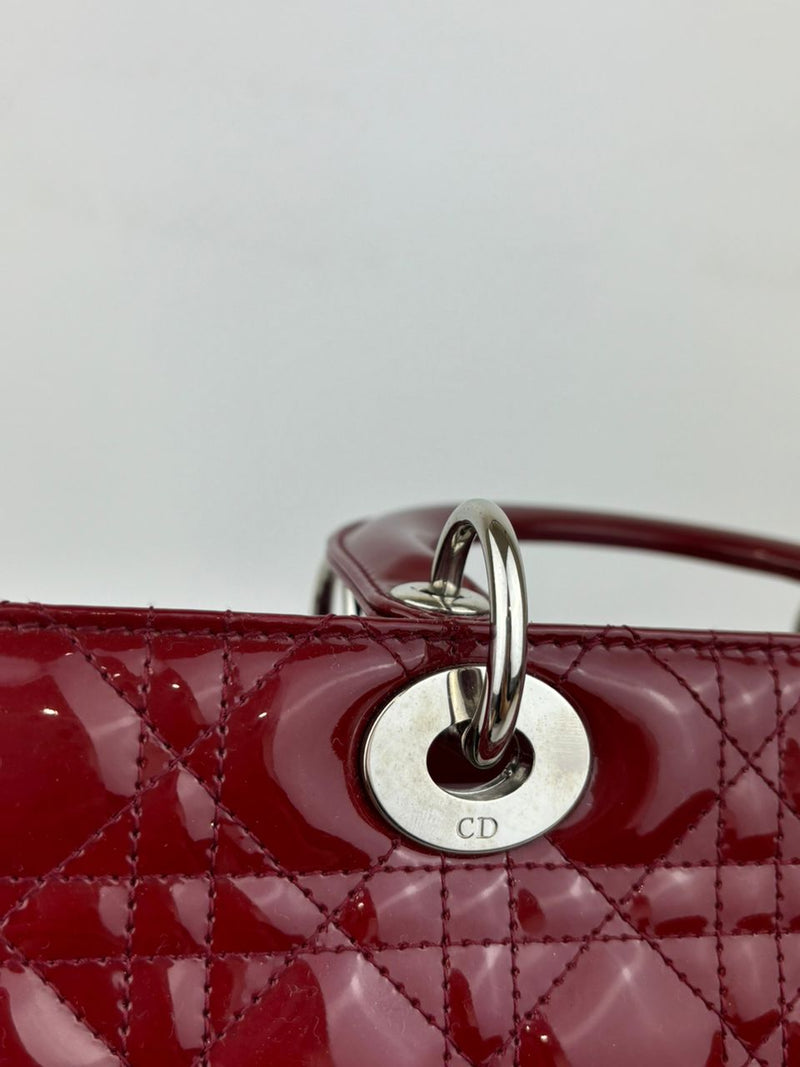 Large Lady Dior in Red Patent SHW