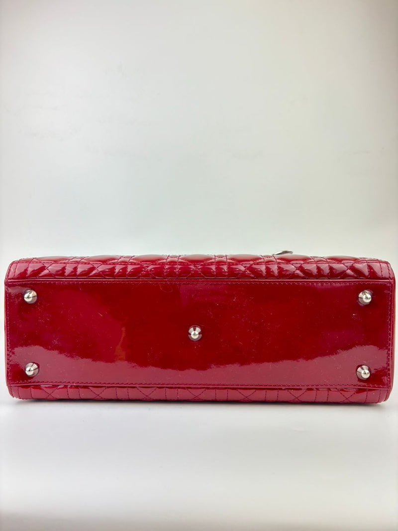 Large Lady Dior in Red Patent SHW