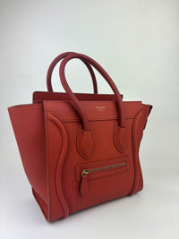 Micro Luggage Tote Bag in Red