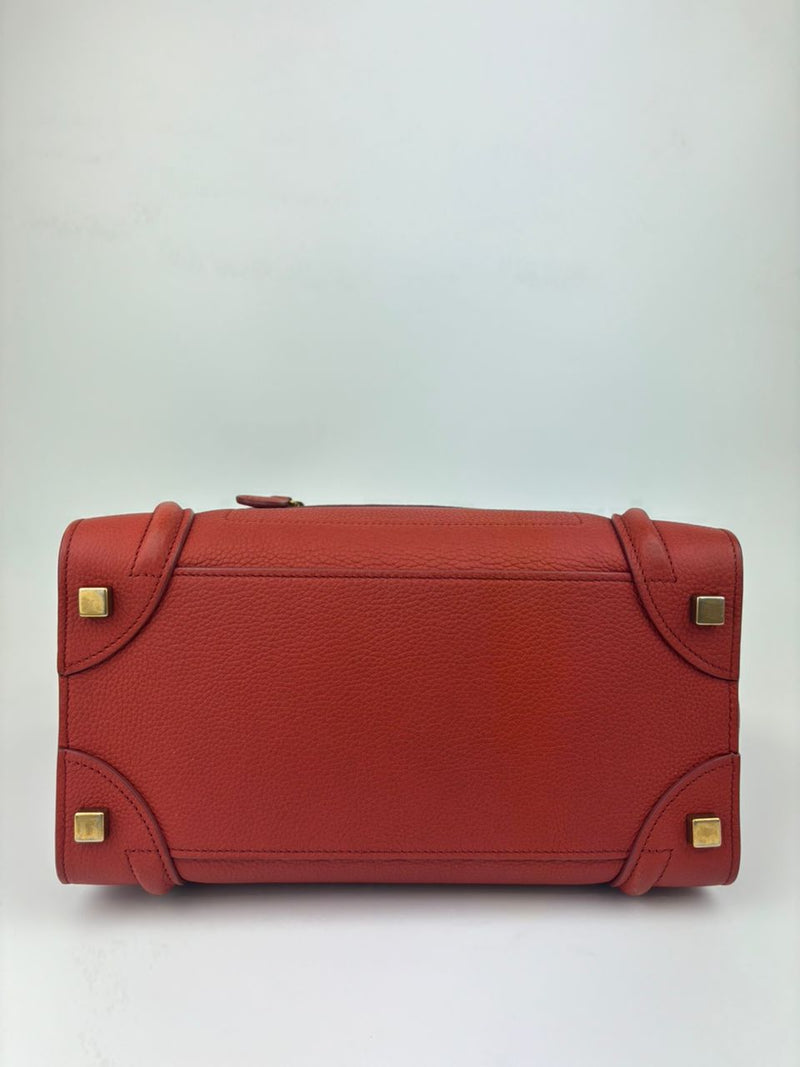 Micro Luggage Tote Bag in Red