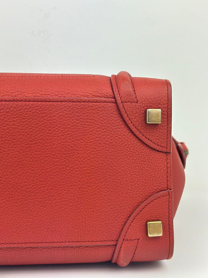 Micro Luggage Tote Bag in Red