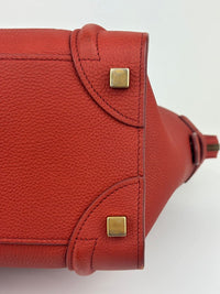 Micro Luggage Tote Bag in Red