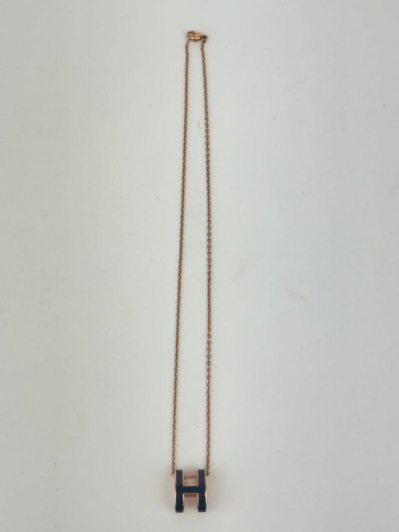 Hermes Pop H Necklace in Noir RGHW