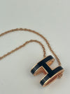 Hermes Pop H Necklace in Noir RGHW