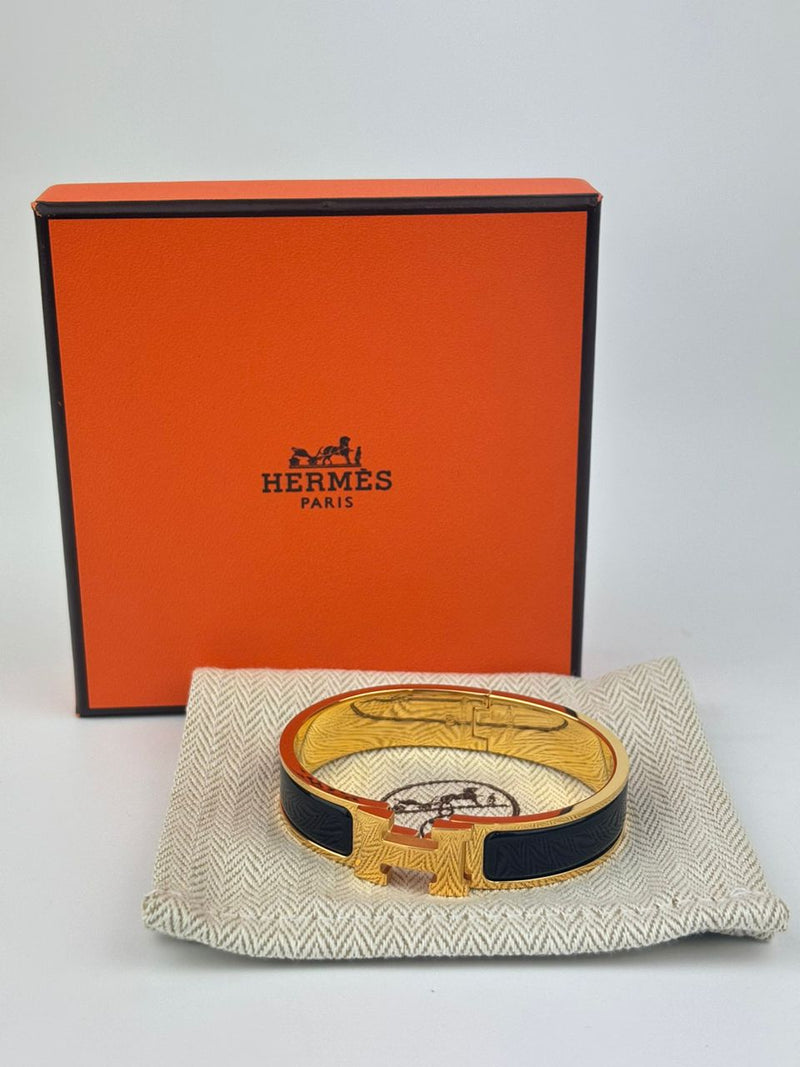 Hermes Clic H Bracelet Noir GHW