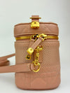 Small Diortravel Vanity Case in Rose Des Vents Cannage Lambskin GHW