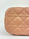 Small Diortravel Vanity Case in Rose Des Vents Cannage Lambskin GHW