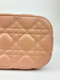 Small Diortravel Vanity Case in Rose Des Vents Cannage Lambskin GHW