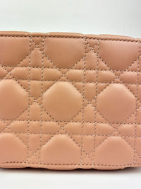 Small Diortravel Vanity Case in Rose Des Vents Cannage Lambskin GHW