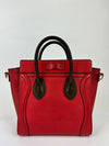 Nano Luggage Tote Bag Red/Brown Leather