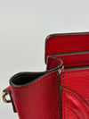 Nano Luggage Tote Bag Red/Brown Leather