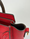 Nano Luggage Tote Bag Red/Brown Leather