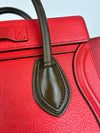 Nano Luggage Tote Bag Red/Brown Leather