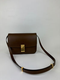 Classic Box Bag Brown Smooth Leather