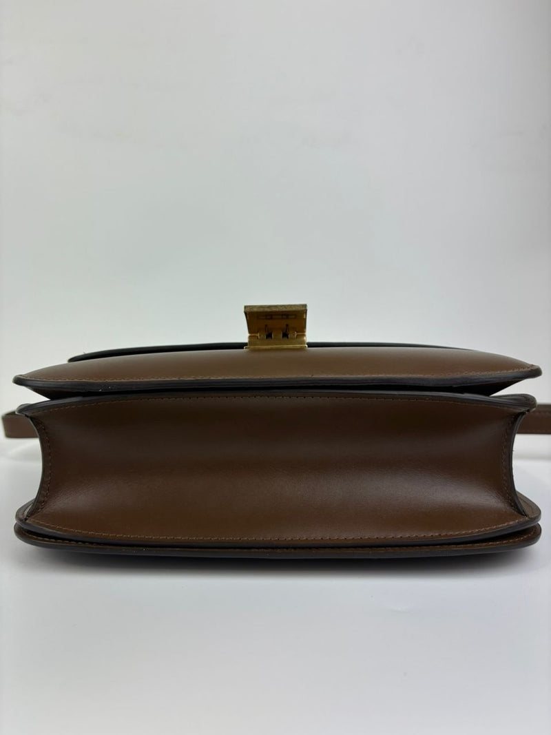 Classic Box Bag Brown Smooth Leather